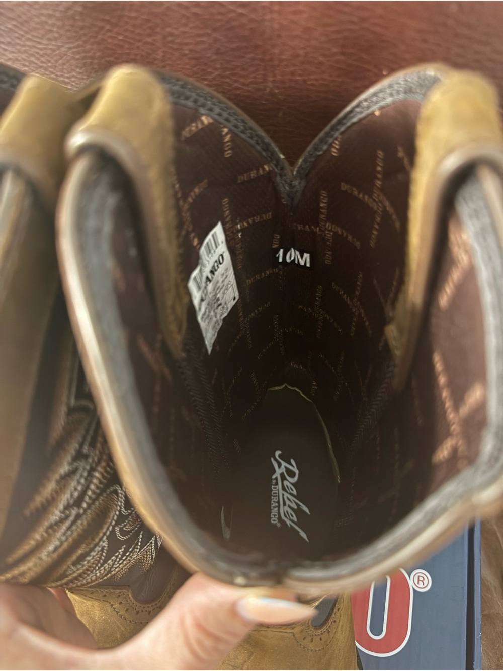 Rebel by Durango Brown and Black Western Cowboy Work Boots Brand New Size 10 M - Picture 5 of 15